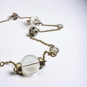 J. CREW Necklace Beaded and Rhinestone Gold Tone 31.5”